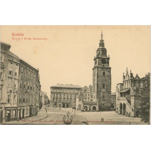 Kraków - Rynek i Wieża Ratuszowa, 1903