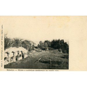 Melsztyn - Widok z podwórza zamkowego na resztki ruin, ok. 1900