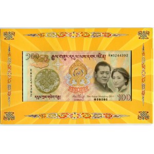 Bhutan 100 Ngultrum 2011 in Original Folder