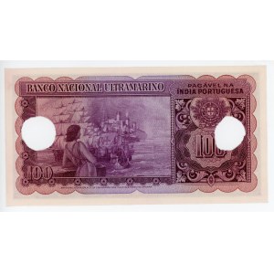 Portuguese India 100 Rupias 1945 Cancelled Note