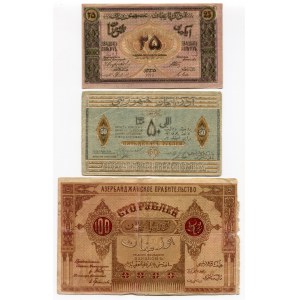 Azerbaijan 25 - 50 - 100 Roubles 1919