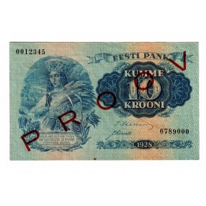 Estonia 10 Krooni 1928 Specimen