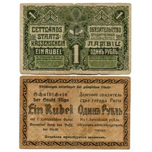 Latvia 2 x 1 Rouble 1919