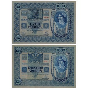 Austria 2 x 1000 Kronen 1902 With Consecutive Numbers