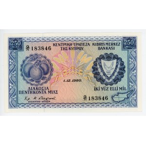Cyprus 250 Mils 1980