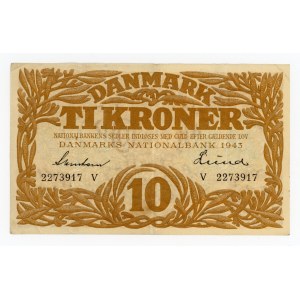 Denmark 10 Kroner 1943