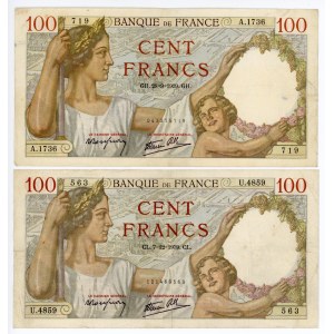 France 2 x 100 Francs 1939