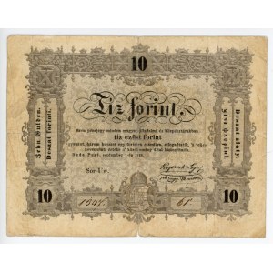 Hungary Kossuth Bankó 10 Forint 1848