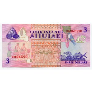 Cook Islands 3 Dollars 1992 (ND)