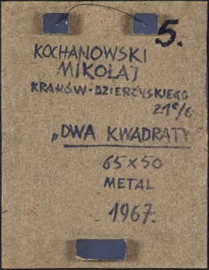 Mikołaj Kochanowski, DWA KWADRATY, 1967