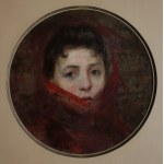 Maurycy Trębacz, Portret kobiety w czerwonym szalu