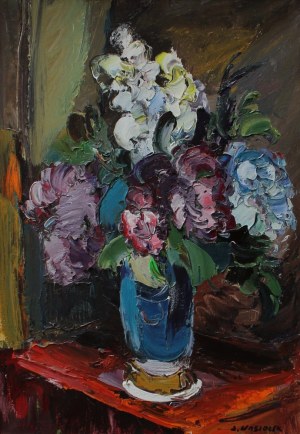 Józef Wasiołek, Kwiaty w niebieskim wazonie
