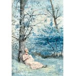Zygmunt SOKOŁOWSKI (1859 (?)-1888), Odpoczynek w cieniu drzewa, 1878