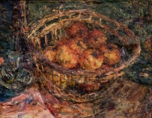 Eugeniusz EIBISCH (1895-1987), Martwa natura z jabłkami w koszyku