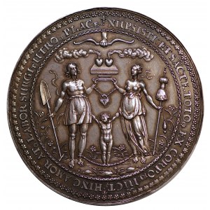 Medal zaślubinowy autorstwa Sebastiana Dadlera (medaliera z Gdańska) z 1636 r. - rzadki w tak pięknym stanie