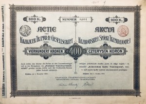 Krakowska Spółka Tramwajowa, 400 koron 1900 - BARDZO RZADKA