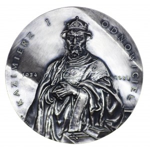 Medal serii królewskiej, Kazimierz Odnowiciel, posrebrzany 70mm