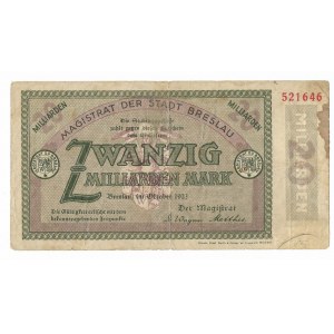 Wrocław, Magistrat 20 miliardów marek 1923
