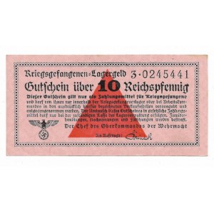 Niemcy, Uniwersalne bony obozowe, Kriegsgefangenenb - Lagergeld - 10 Reichspfennig