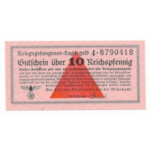 Niemcy, Uniwersalne bony obozowe, Kriegsgefangenenb - Lagergeld - 10 Reichspfennig