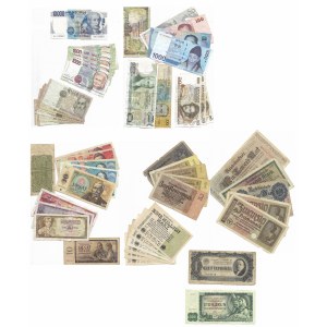 Zestaw banknotów, świat (54 sztuki)