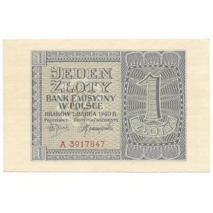 1 złoty 1.03.1940, seria A