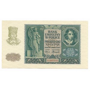 50 złotych 1.03.1940, seria A - rzadka pozycja