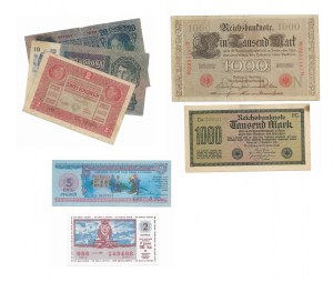 Zestaw banknotów - Rosja, Austro-Węgry, Niemcy - 7 sztuk