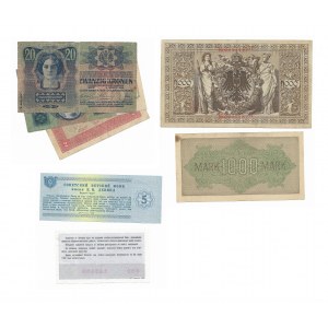 Zestaw banknotów - Rosja, Austro-Węgry, Niemcy - 7 sztuk