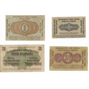 Poznań, Zestaw 4 sztuki (20 kopiejek, 50 kopiejek, 1 rubel, 3 ruble 1916, seria V)