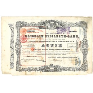Austria, K.k. Kaiserin Elisabeth-Bahn - 200 Guldenów, 1856 - RZADKA