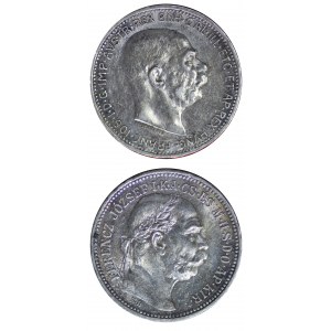 Węgry, Zestaw 2 sztuki - 1 korona 1913 i 1 korona 1915