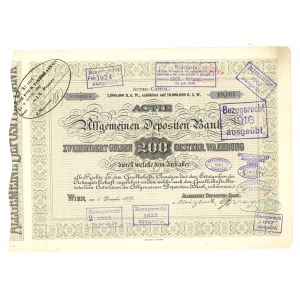 Austria, Allgemeine Depositen-Bank 1879 - rzadsza
