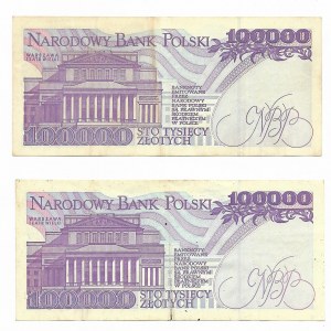 100.000 złotych 16.11.1993 - zestaw 2 sztuki (seria L i H)