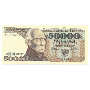 50.000 złotych 1.12.1989, seria W