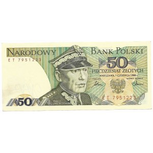 50 złotych 1986 seria ET