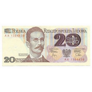 20 złotych 1982, seria AA