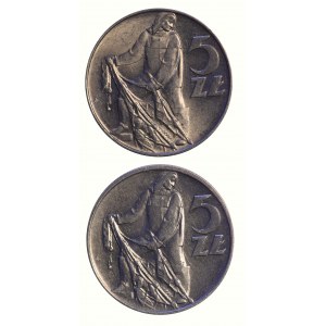 5 złotych Rybak 1959 i 1974