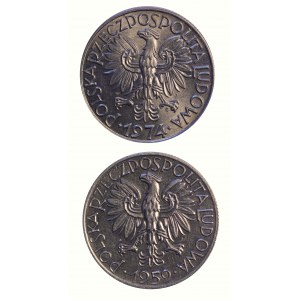 5 złotych Rybak 1959 i 1974