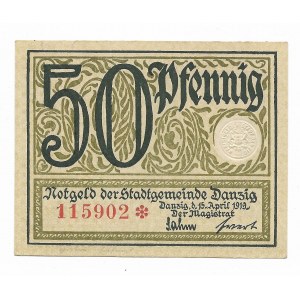 50 fenigów 1919 - zielony druk