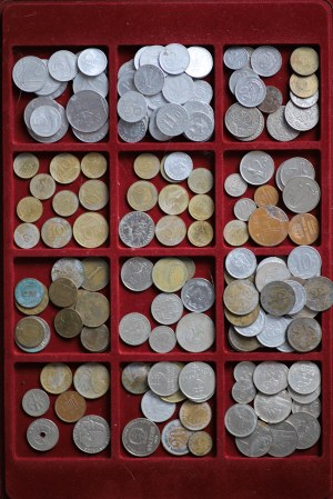 Zestaw monet, poand 120sztuk - Francja, Włochy, Węgry, Polska, Turcja, Szwecja, Grecja, Słowacja, Rumunia, Jugosławia, Ukraina, Austria