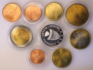 Litwa, zetawy monet Euro - SPECIMEN