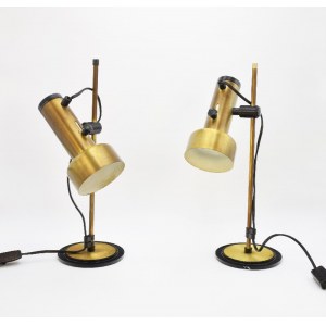 Para lamp biurkowych, tworzywo sztuczne, metal, emalia; wys. 39 cm; podst. 14 cm;