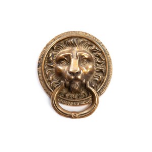 Kołatka metalowa w kształcie głowy lwa - Cepelia