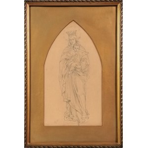 Malarz nieokreślony, polski, XIX w., Madonna z Dzieciątkiem, 1879