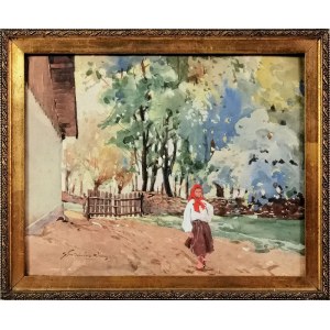 Stanislaw GIBIANSKI (1882-1971), Village girl