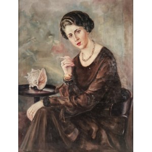 Malarz nieokreślony, 1 poł. XX w., Portret kobiety z papierosem, lata 20. XX w.