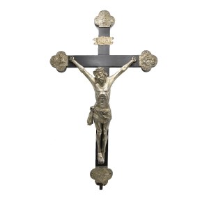 Johann Joachim SCHOLZ (czynny 1706-1754), Krzyż z figurą Chrystusa Ukrzyżowanego