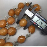 Impressive Vintage Amber Necklace made from Hand Carved Amber beads