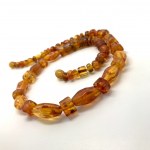 Marvellous Unique Vintage Amber Necklace made from Hand Carved Amber beads
